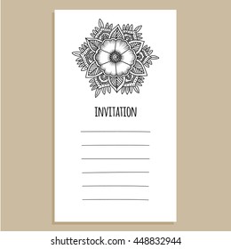 Vector invitation template with flower illustration
