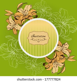 Vector invitation template spring.