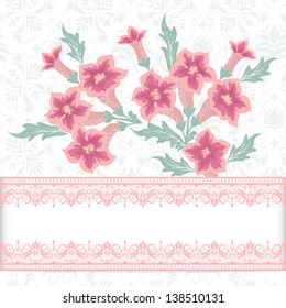 Vector invitation or wedding card with elegant floral and abstract elements.