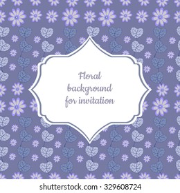 Vector Invitation or wedding card with  pink floral background.