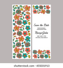 Vector invitation for wedding, summer, spring sale