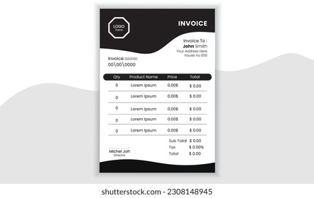 Vector Invoice Design Template for your Business Modern and Professional Design Template