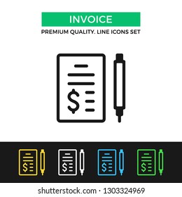 Vector invoice icon. Premium quality graphic design. Modern signs, outline symbols collection, simple thin line icons set for websites, web design, mobile app, infographics