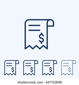 Vector Invoice, Sales receipt, line icon