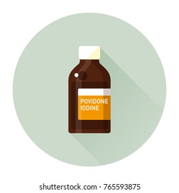 vector iodine and swabs / medical component, supplies / flat, isolated, circle, sign and icon template
