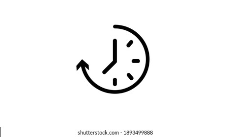 Vektorgrafik-Iolated Illustration einer Uhr. Schwarz-Weiß-Zeitsymbol 