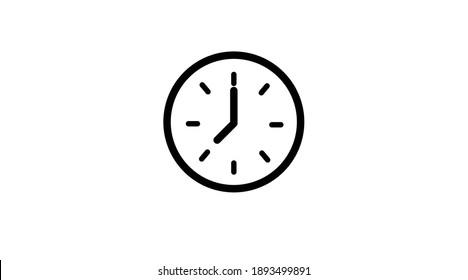 Vector Iolated Illustration of a Clock. Black and White Time Icon 