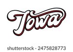 Vector Iowa text typography design for tshirt hoodie baseball cap jacket and other uses vector	