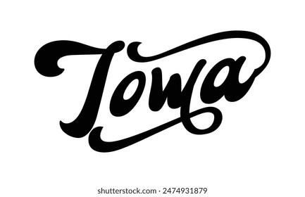 Vector Iowa text typography design for tshirt hoodie baseball cap jacket and other uses vector	