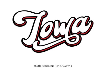 Vector Iowa text typography design for tshirt hoodie baseball cap jacket and other uses vector	