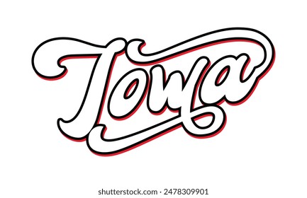 Vector Iowa text typography design for tshirt hoodie baseball cap jacket and other uses vector	