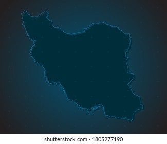 Vector Iran country border outline map isolated on background. East country template for pattern, report, infographic, banner. Asia nation business silhouette sign concept.
