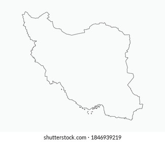 Vector Iran country border outline map isolated on background. East country template for pattern, report, infographic, banner. Asia nation business silhouette sign concept.