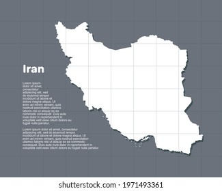 Vector Iran country border outline map isolated on background. East country template for pattern, report, infographic, banner. Asia nation business silhouette sign.