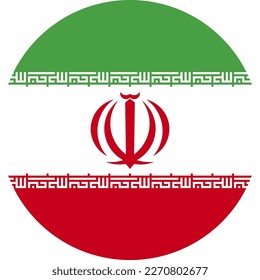 Vector IRAN flag, official colours, illustration. EPS10. vector background of IRAN flag, 
IRAN Flag in circle