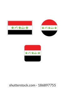 Vector Iraq Flag and Icon Set