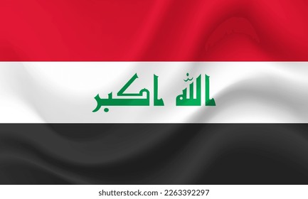 Vektorirakische Flagge. Flagge des Irak. Irak-Flagge, Hintergrund. Irak-Symbol, Ikone.

