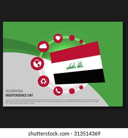 Vector Iraq Independence Day Flyer template. Creative Brochure Title Page. National Day Leaflet design element. vector illustration