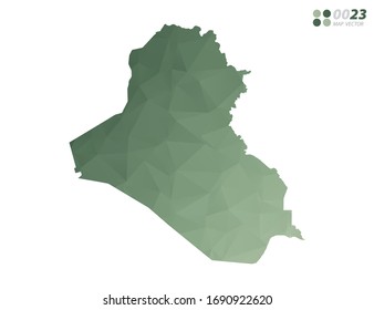 Vector of Iraq map green polygon triangle mosaic with white background. style gradient.