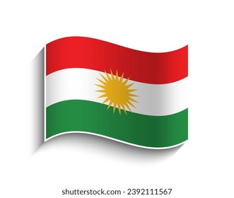 Vector Iraqi Kurdistan waving Flag Icon