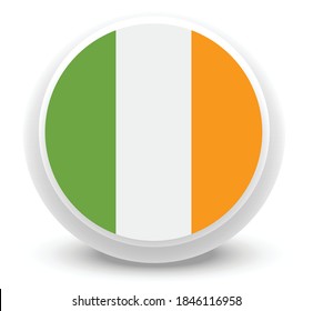 Vector - ireland Flag Button Icon