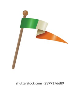 Bandera de Irlanda vectorial con vector de diseño creativo.