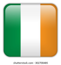 Vector - Ireland Flag Smartphone Application Square Buttons