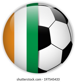 Vector - Ireland Flag with Soccer Ball Background