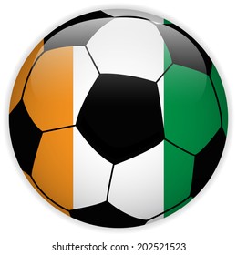 Vector - Ireland Flag with Soccer Ball Background