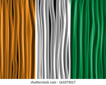 Vector - Ireland Flag Wave Fabric Texture Background