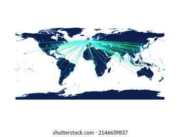 Vector Ireland map on white background suitable for technology, innovation or export concepts. File is suitable for digital editing and large size prints.