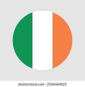 Irland National Flag, Vektorsymbol. Runde Flagge Irlands.