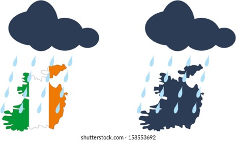 Vector Ireland and rain 