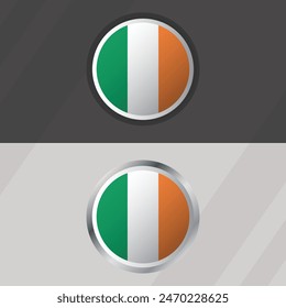 Vector Ireland Round Flag Template