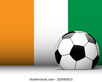 Vector - Ireland Soccer Ball with Flag Background