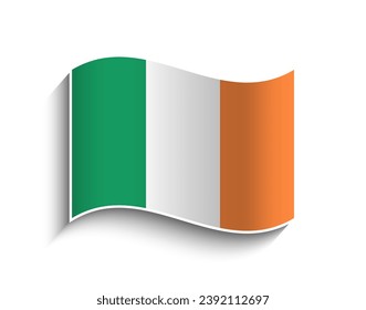 Vector Ireland waving Flag Icon