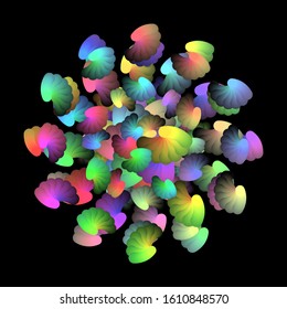 Vector Iridescent Cockleshell Ball Background - Abstract Creative Pavonine Design