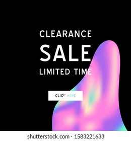Vector Iridescent holographic fluid texture in vibrant gradient colors.Sale template for social media.Marbled ink Trippy image.Synthwave/retrowave/vaporwave neon aesthetics.Blue\pink\green\purple