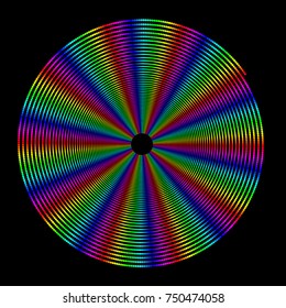Vector Iridescent Round Spiral Graphic Element