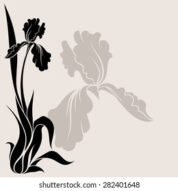 Vector iris flower.