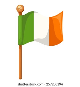 Vector Irish flag isolated on a white background.