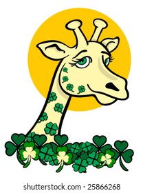 vector Irish giraffe for St. Patrick's Day