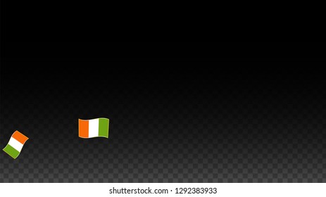 Vector Irish National Background. Saint Patrick Day Poster for Pub Party. 17 March Symbol Illustration.  Flag of Ireland. Eire Banner about Tourism. Eire Island. Celtic Flag. Tourist Dublin Post Card.