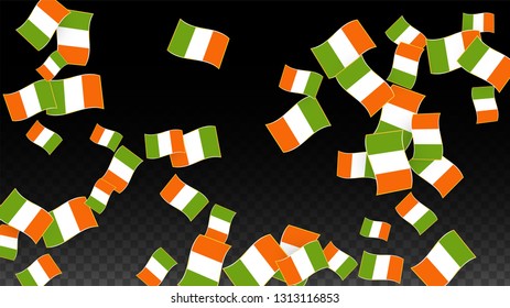 Vector Irish National Background. Saint Patrick Day Poster for Pub Party. 17 March Symbol Illustration.  Flag of Ireland. Eire Banner about Tourism. Eire Island. Celtic Flag. Tourist Dublin Post Card.