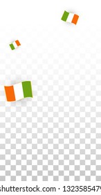 Vector Irish National Background. Saint Patrick Day Poster for Pub Party. 17 March Symbol Illustration.  Flag of Ireland. Eire Banner about Tourism. Eire Island. Celtic Flag. Tourist Dublin Post Card.