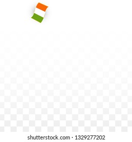 Vector Irish National Background. Saint Patrick Day Poster for Pub Party. 17 March Symbol Illustration.  Flag of Ireland. Eire Banner about Tourism. Eire Island. Celtic Flag. Tourist Dublin Post Card.