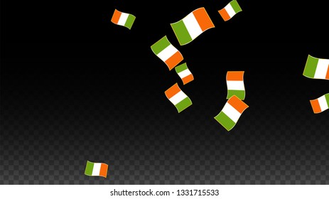 Vector Irish National Background. Saint Patrick Day Poster for Pub Party. 17 March Symbol Illustration.  Flag of Ireland. Eire Banner about Tourism. Eire Island. Celtic Flag. Tourist Dublin Post Card.