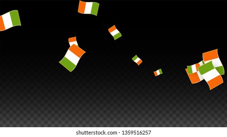 Vector Irish National Background. Saint Patrick Day Poster for Pub Party. 17 March Symbol Illustration.  Flag of Ireland. Eire Banner about Tourism. Eire Island. Celtic Flag. Tourist Dublin Post Card.