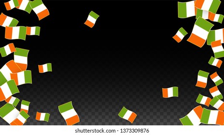 Vector Irish National Background. Saint Patrick Day Poster for Pub Party. 17 March Symbol Illustration.  Flag of Ireland. 