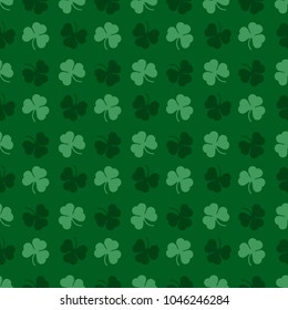 Vector Irish pattern . Clovers in green.